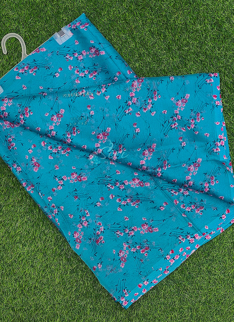 Garden Vareli Printed Nara Chiffon Saree without Blouse