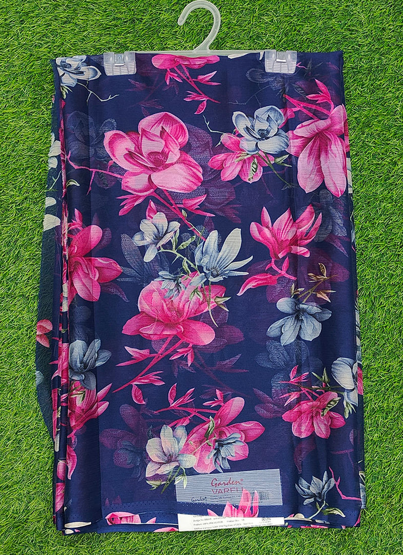 Garden Vareli Printed Nara Chiffon Saree without Blouse