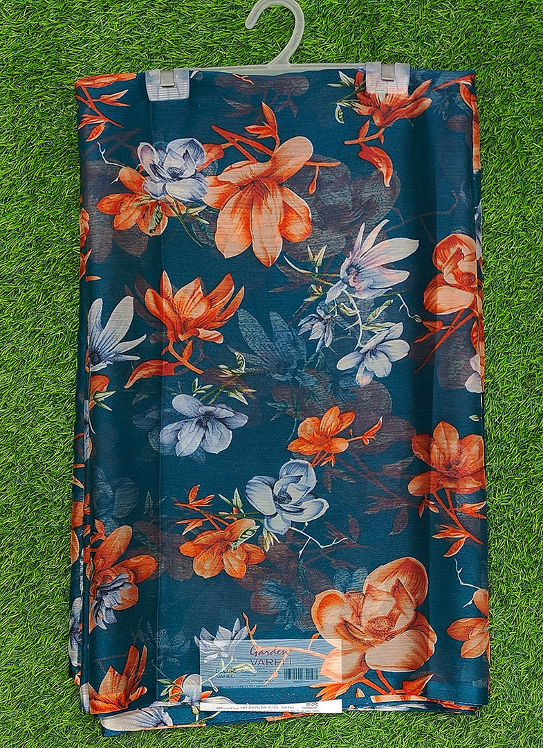 Garden Vareli Printed Nara Chiffon Saree without Blouse