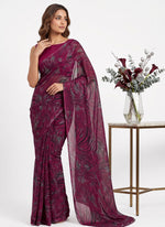 Load image into Gallery viewer, Garden Vareli Printed Nara Chiffon Saree without Blouse