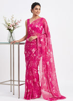 Load image into Gallery viewer, Garden Vareli Printed Nara Chiffon Saree without Blouse