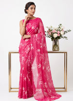 Load image into Gallery viewer, Garden Vareli Printed Nara Chiffon Saree without Blouse