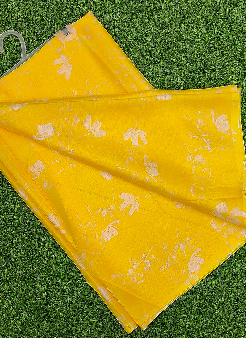 Garden Vareli Printed Nara Chiffon Saree without Blouse