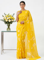 Load image into Gallery viewer, Garden Vareli Printed Nara Chiffon Saree without Blouse