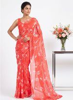 Load image into Gallery viewer, Garden Vareli Printed Nara Chiffon Saree without Blouse