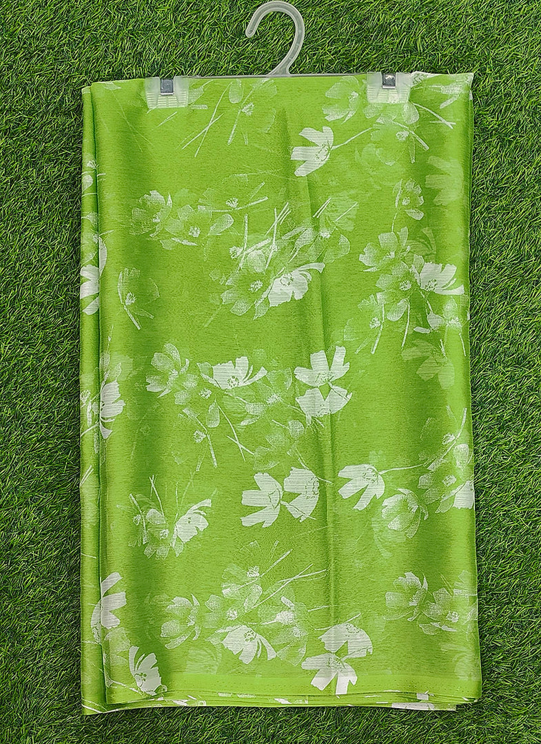 Garden Vareli Printed Nara Chiffon Saree without Blouse
