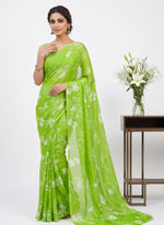 Load image into Gallery viewer, Garden Vareli Printed Nara Chiffon Saree without Blouse