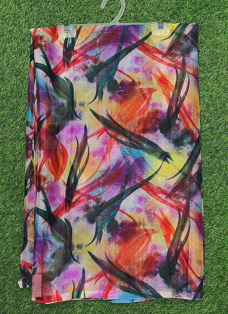 Garden Vareli Printed Nara Chiffon Saree without Blouse