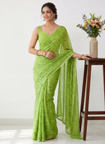 Load image into Gallery viewer, Garden Vareli Printed Nara Chiffon Saree without Blouse