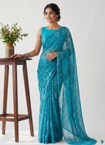Load image into Gallery viewer, Garden Vareli Printed Nara Chiffon Saree without Blouse