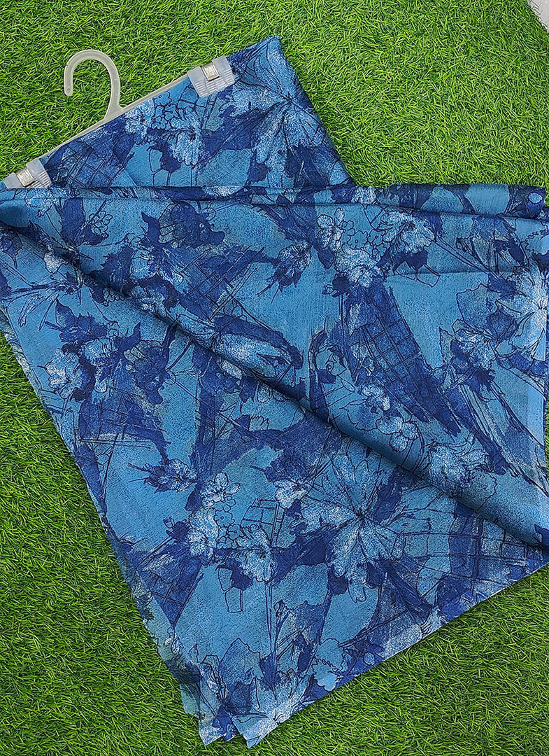 Garden Vareli Printed Nara Chiffon Saree without Blouse