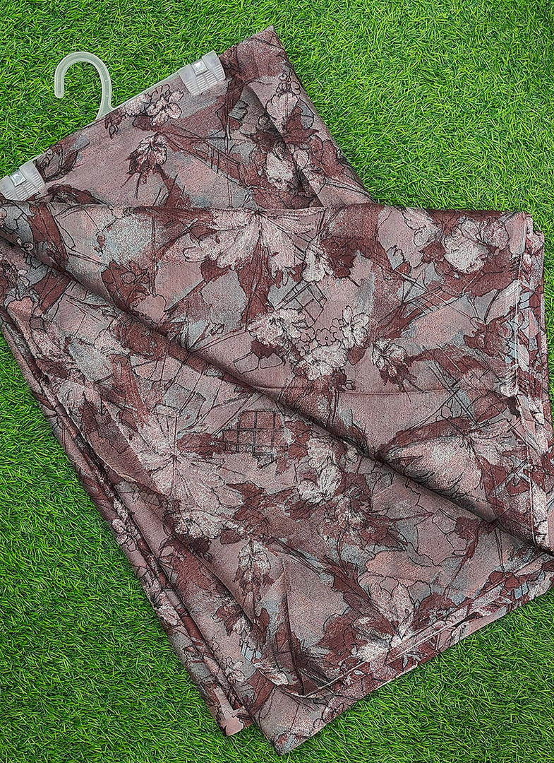 Garden Vareli Printed Nara Chiffon Saree without Blouse