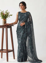 Load image into Gallery viewer, Garden Vareli Printed Nara Chiffon Saree without Blouse