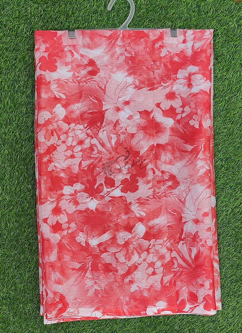 Garden Vareli Printed Nara Chiffon Saree without Blouse