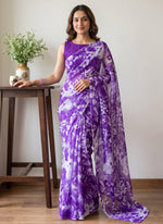 Load image into Gallery viewer, Garden Vareli Printed Nara Chiffon Saree without Blouse