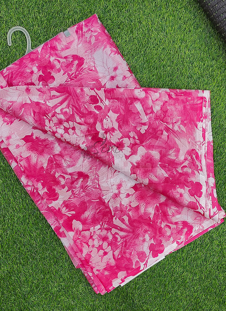 Garden Vareli Printed Nara Chiffon Saree without Blouse
