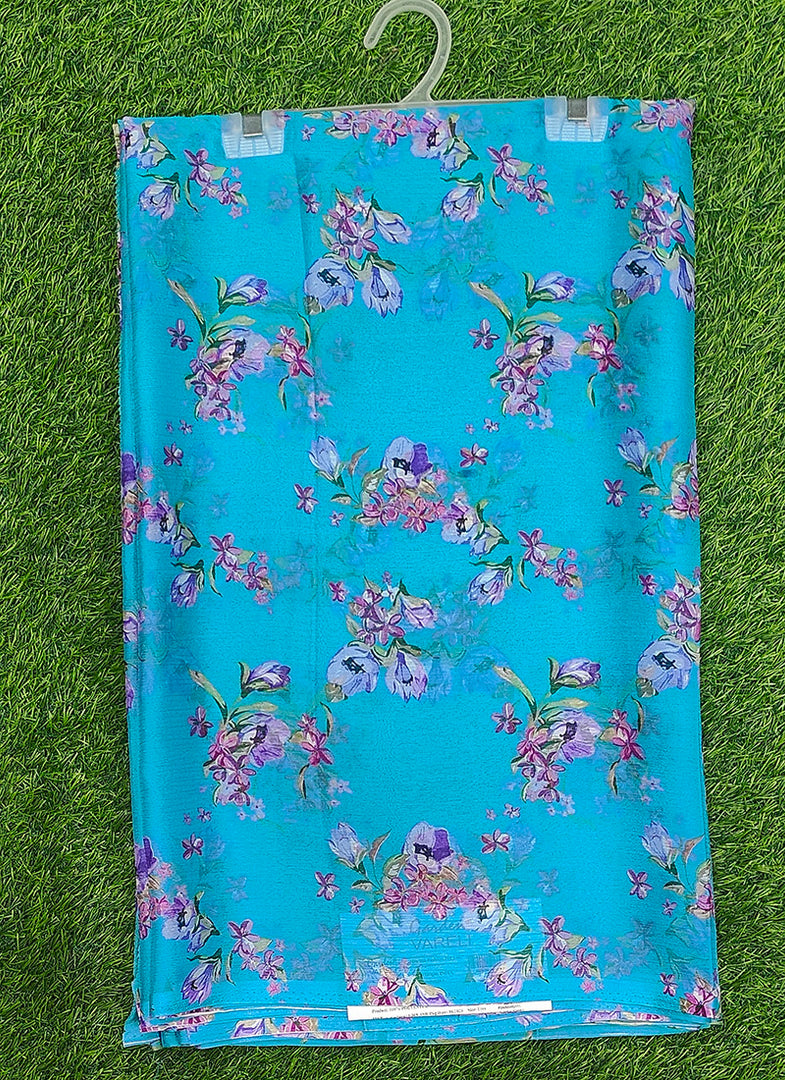 Latest Garden Vareli Printed Nara Chiffon Saree without Blouse