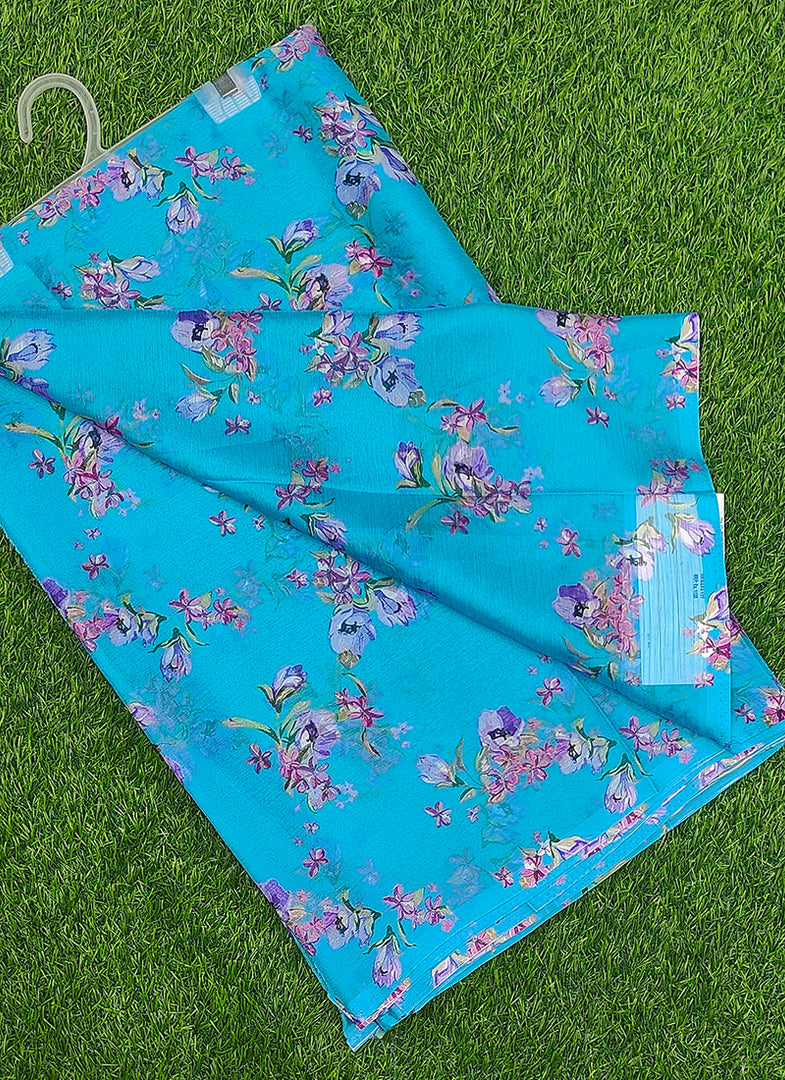 Latest Garden Vareli Printed Nara Chiffon Saree without Blouse