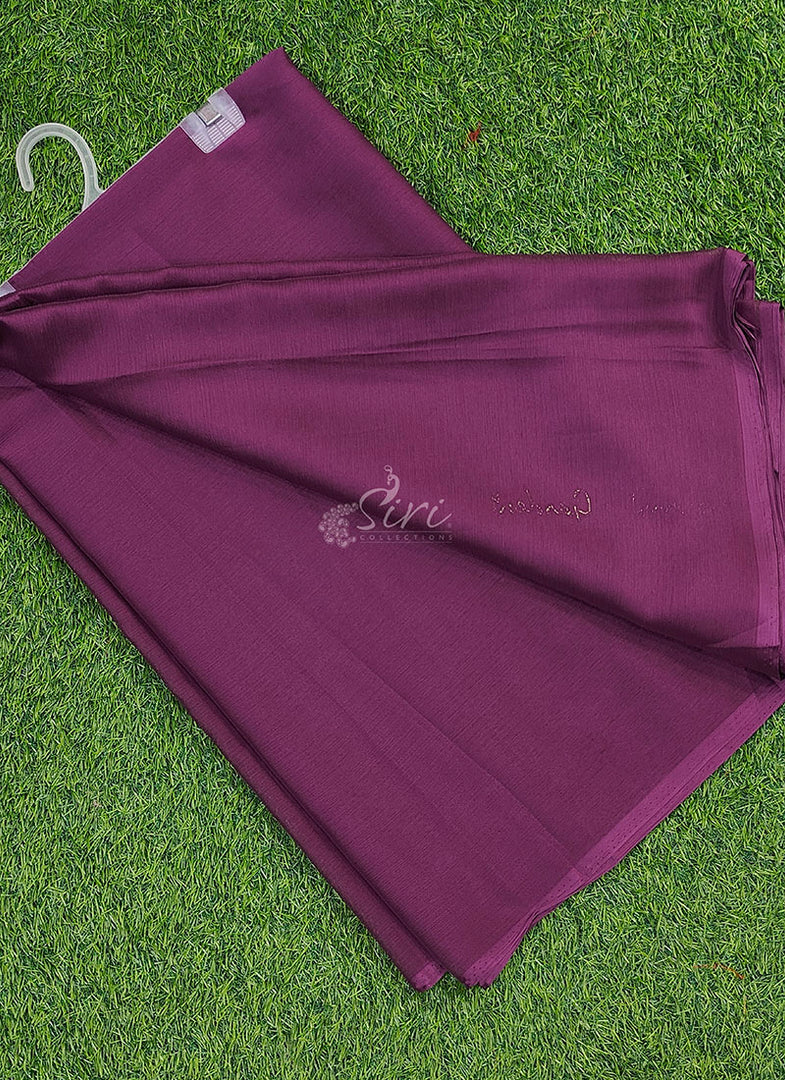 Beautiful Garden Vareli Plain Nara Chiffon Saree