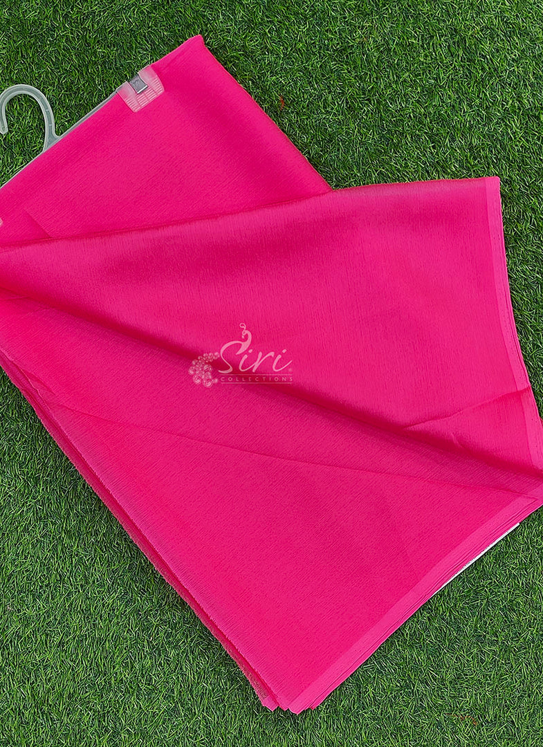Beautiful Garden Vareli Plain Nara Chiffon Saree