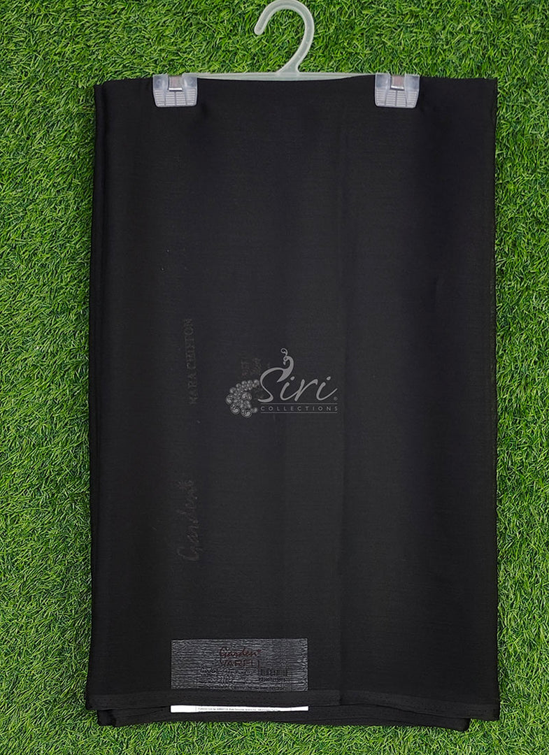 Beautiful Garden Vareli Plain Nara Chiffon Saree