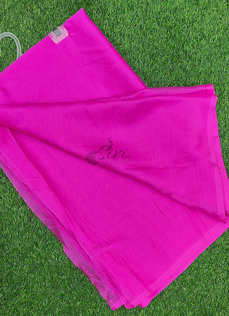 Beautiful Garden Vareli Plain Nara Chiffon Saree