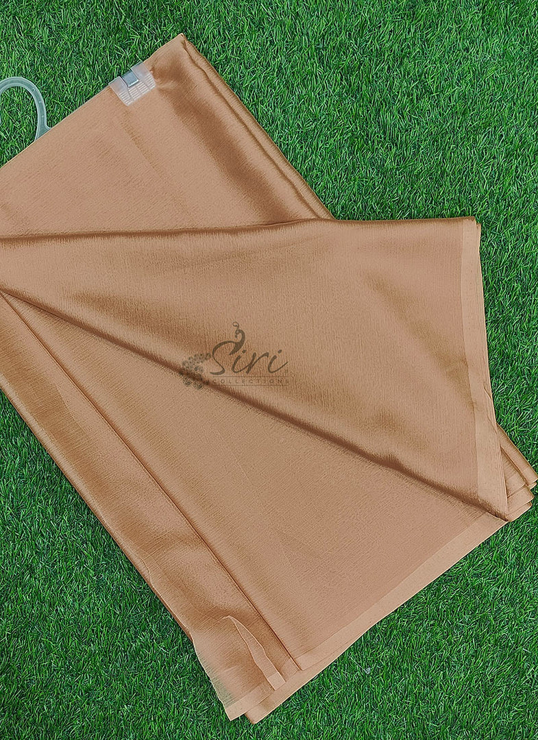 Beautiful Garden Vareli Plain Nara Chiffon Saree