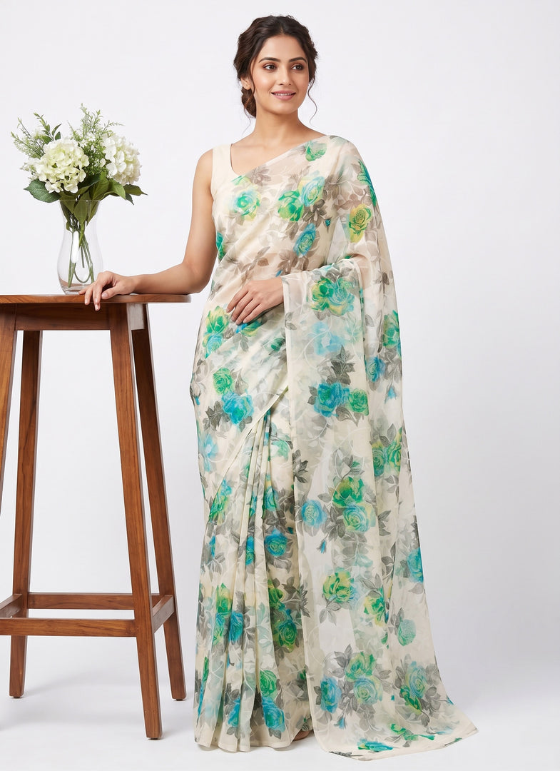High Quality Garden Vareli Latest Summer Roganza Saree