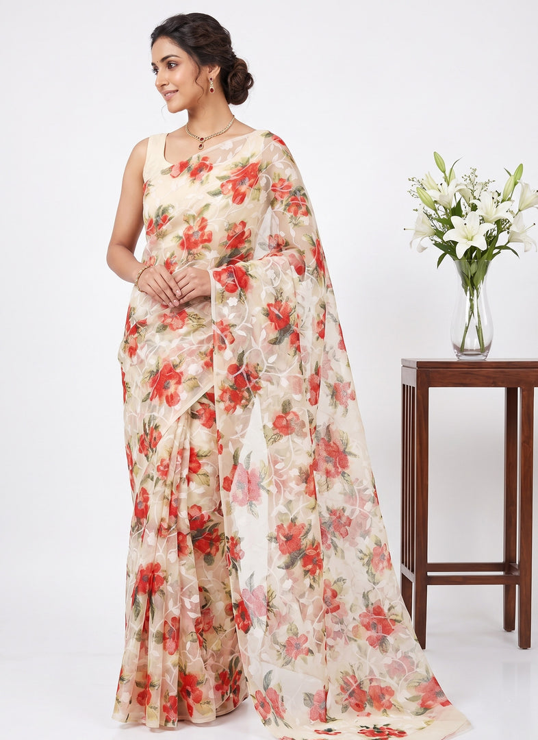 High Quality Garden Vareli Latest Summer Roganza Saree
