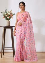 Load image into Gallery viewer, Beautiful Garden Vareli Printed Summer Roganza Saree with Blouse