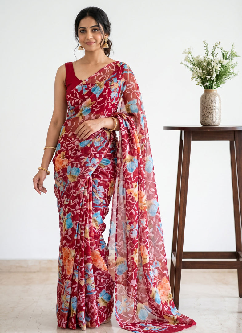 High Quality Garden Vareli Latest Summer Roganza Saree