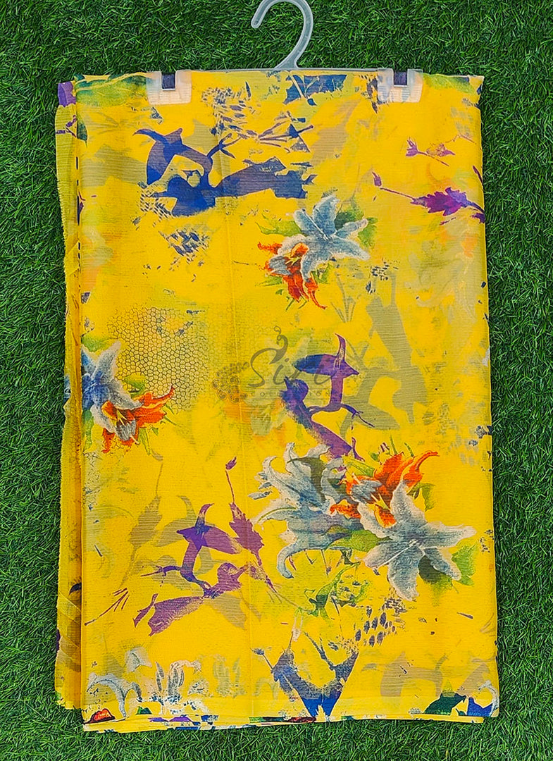 Latest Garden Vareli Printed Super Nara Chiffon Saree