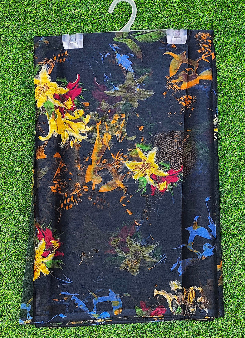 Latest Garden Vareli Printed Super Nara Chiffon Saree