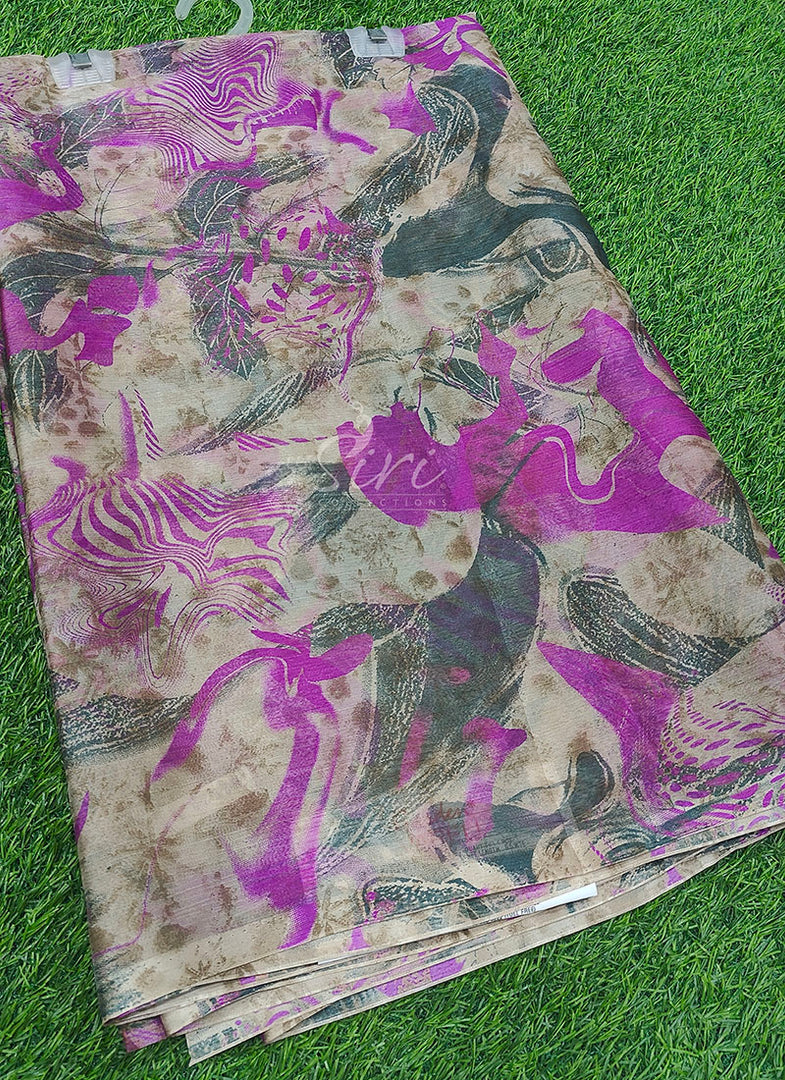 Latest Garden Vareli Printed Super Nara Chiffon Saree