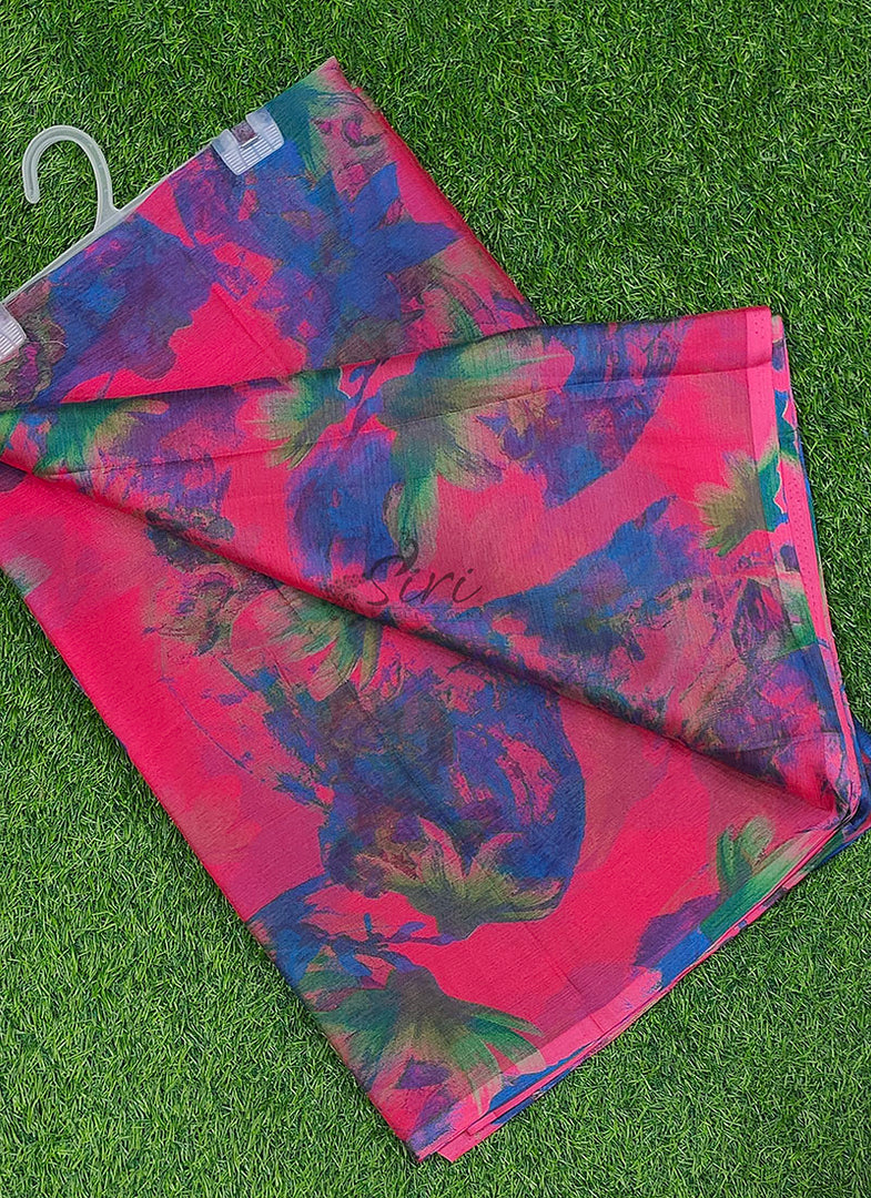 Garden Vareli Printed Super Nara Chiffon Saree