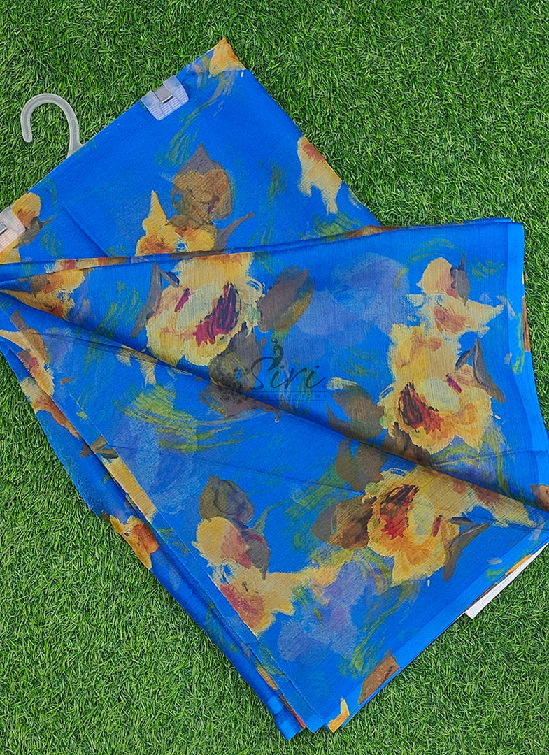 Latest Garden Vareli Printed Super Nara Chiffon Saree