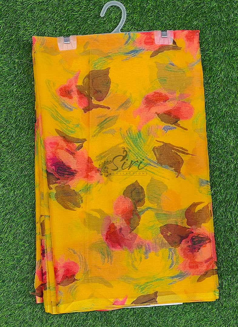 Latest Garden Vareli Printed Super Nara Chiffon Saree