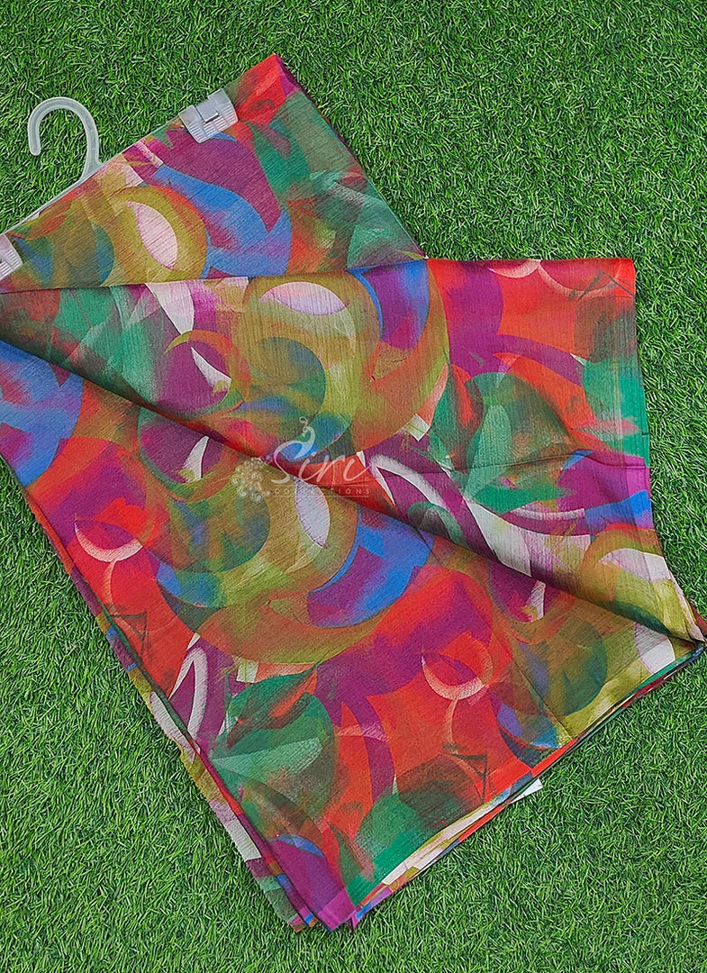 Latest Garden Vareli Printed Super Nara Chiffon Saree