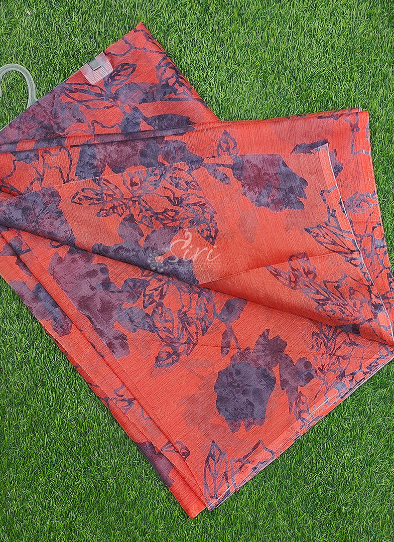 Exclusive Garden Vareli Printed Super Nara Chiffon Saree