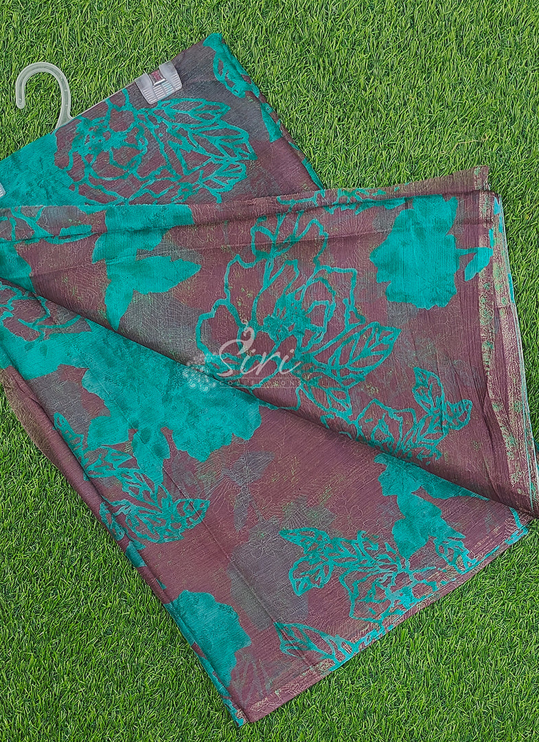 Exclusive Garden Vareli Printed Super Nara Chiffon Saree