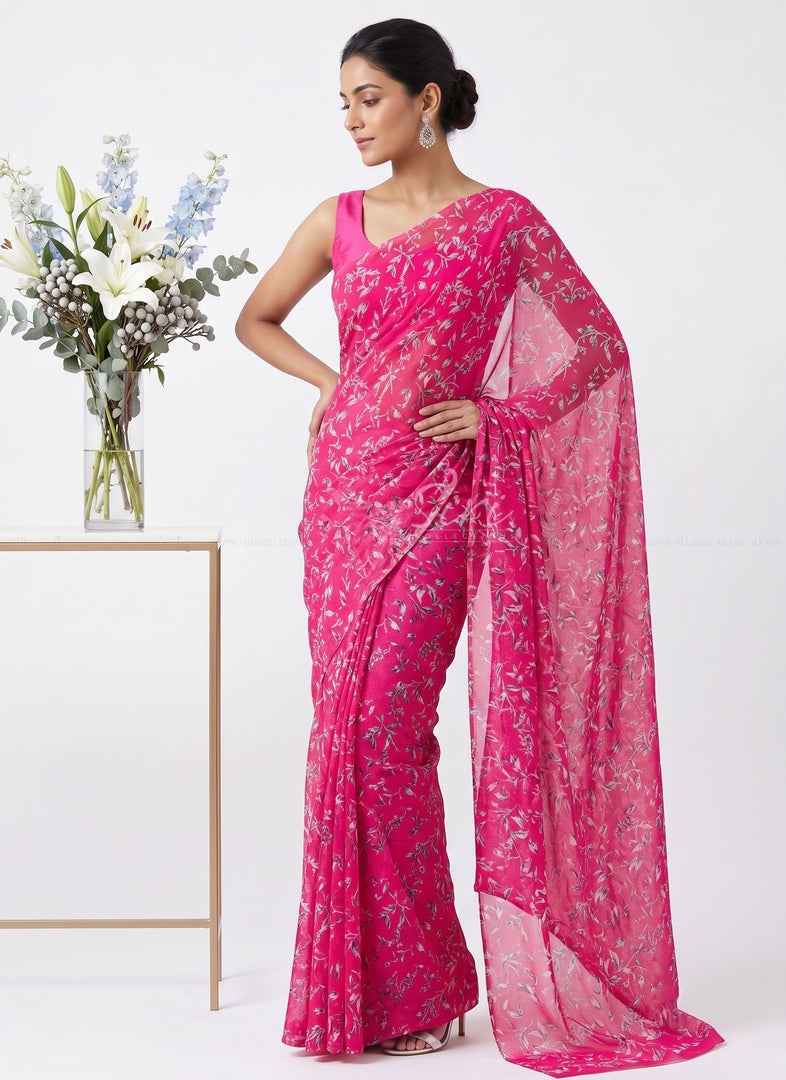 Latest Garden Vareli Super Nara Chiffon Saree without Blouse