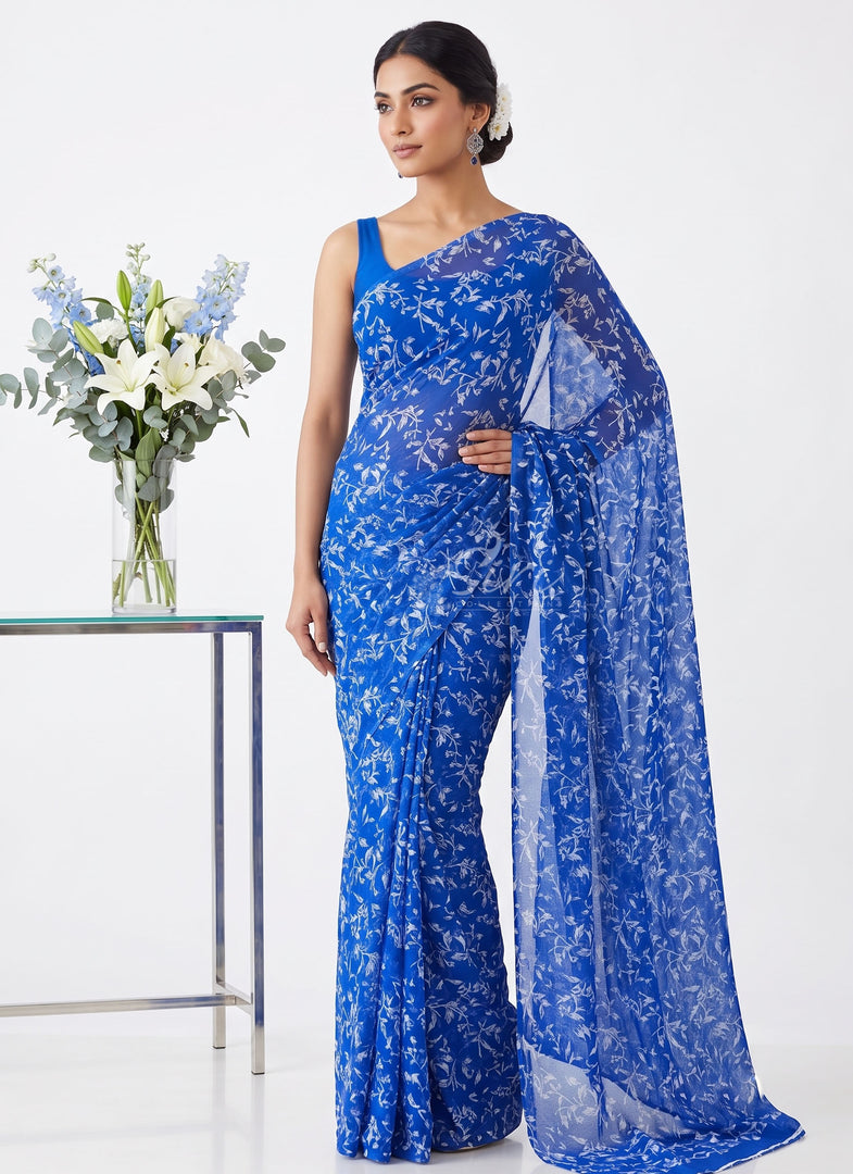 Latest Garden Vareli Super Nara Chiffon Saree without Blouse
