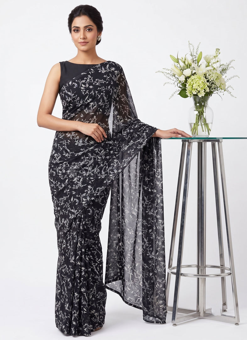 Latest Garden Vareli Super Nara Chiffon Saree without Blouse