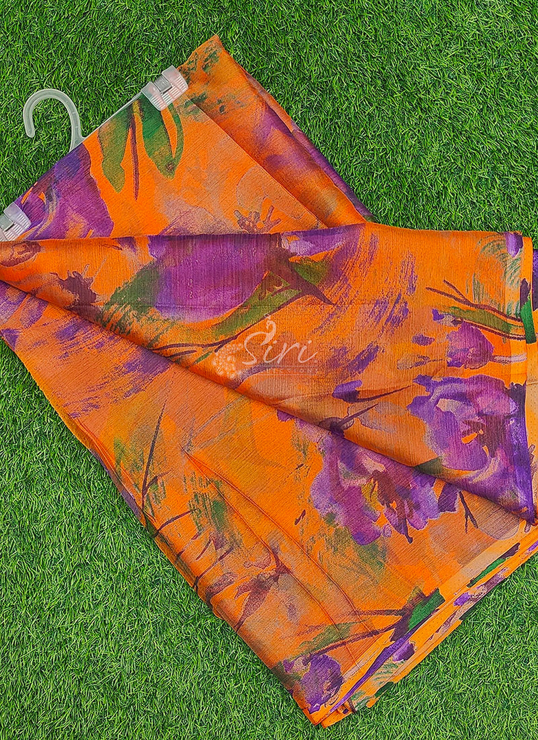 Latest Light Weight Garden Vareli Super Nara Chiffon Saree
