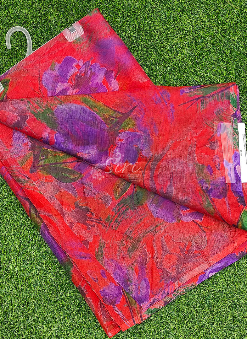 Latest Light Weight Garden Vareli Super Nara Chiffon Saree