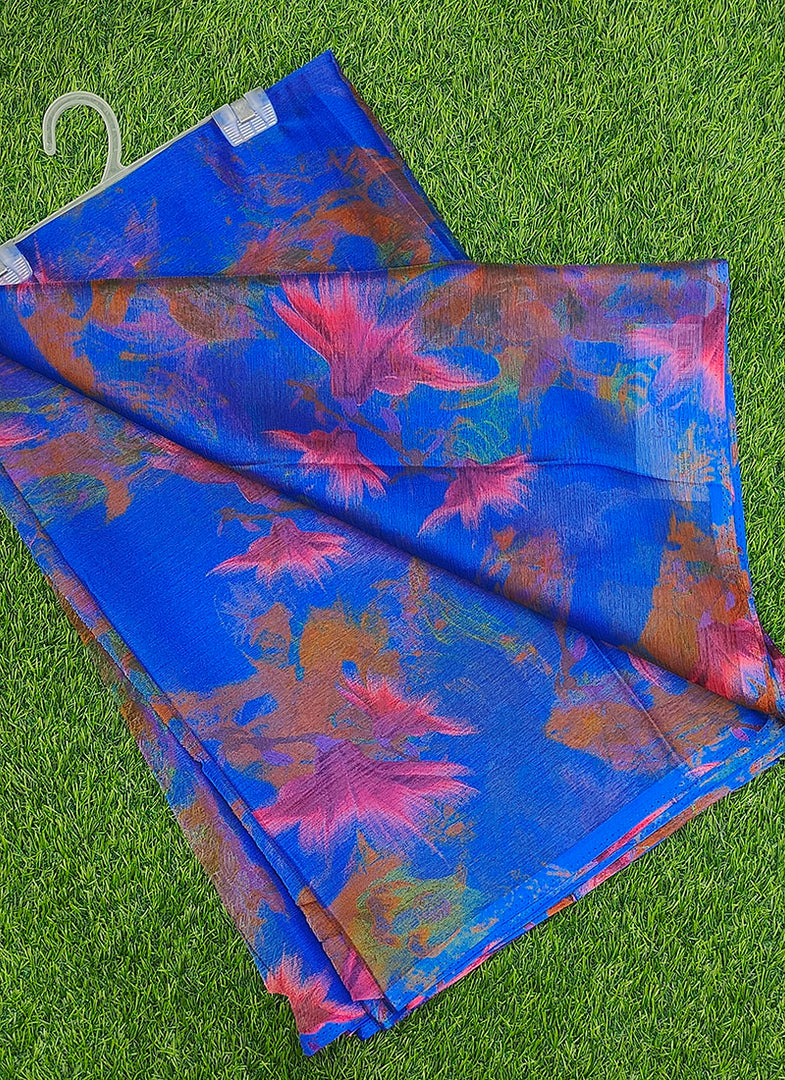 Garden Vareli Super Nara Chiffon Saree without Blouse