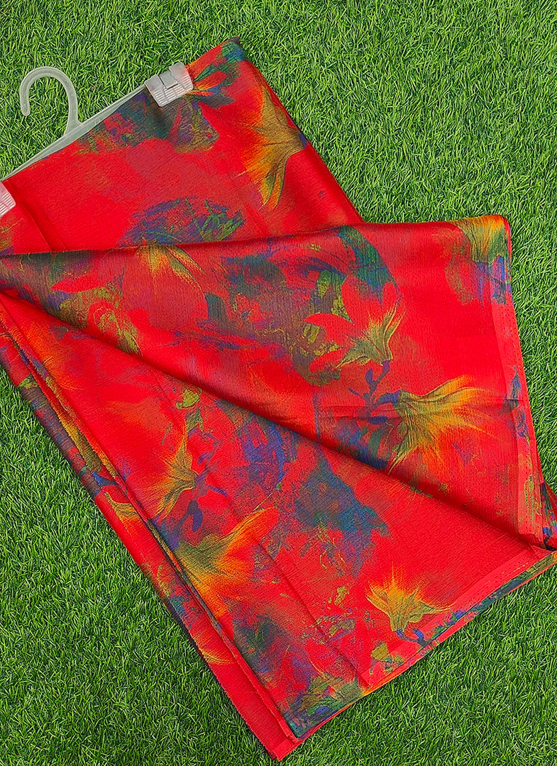 Garden Vareli Super Nara Chiffon Saree without Blouse