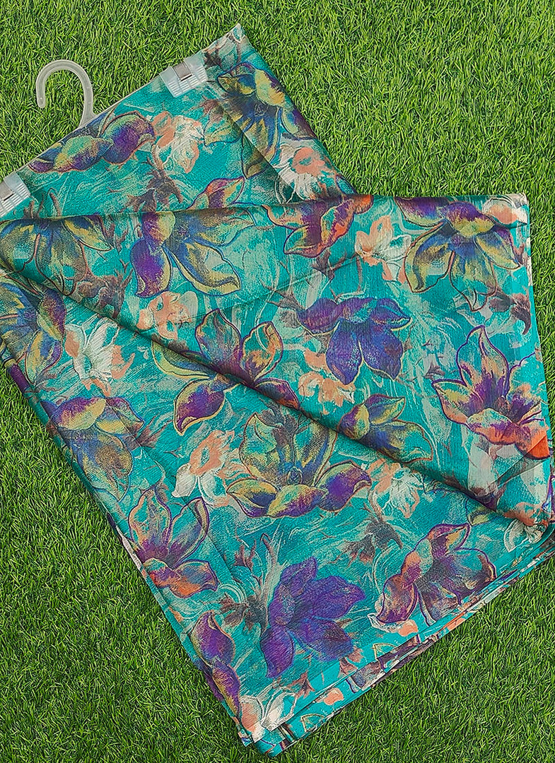 Latest Garden Vareli Super Nara Chiffon Saree without Blouse