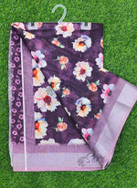 Load image into Gallery viewer, Beautiful Digital Print Linen Saree with Border
