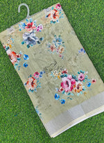 Load image into Gallery viewer, Beautiful Digital Print Linen Saree with Border